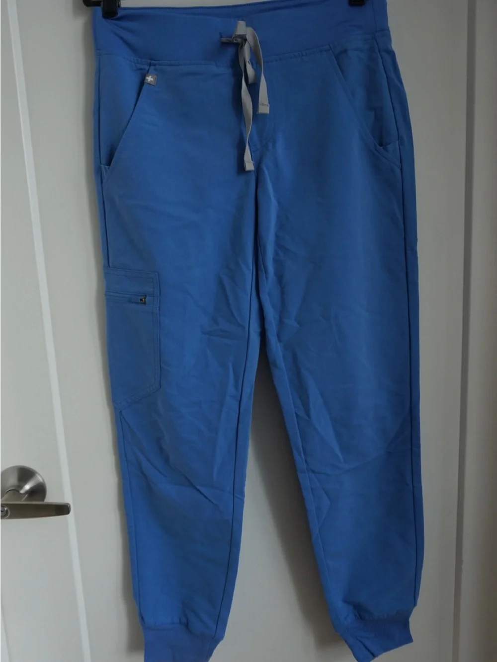 Figs Women's Blue Drawstring Cargo Jogger Pants